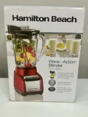 New Hamilton Beach Wave Action Blender Red 700 Watt Peak Power 48 Oz Glass Jar
