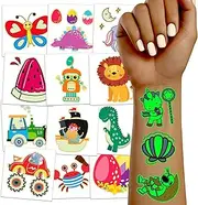 TatoYard Children's Tattoos 408 Styles for Luminous Party for Children, Individually Wrapped, Cut to Size, Luminous Fake Tattoo Stickers for Party Gifts for Boys and Girls for Birthday