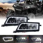 For Polaris RZR XP 1000 XP 900 & General ATV Pair Black LED Halo Headlights