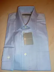 NEW $200+ HICKEY FREEMAN Mens Dress SHIRT 16 36 Blue 100% Cotton BC