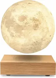 Smart LED 3D Printed Moon Lamp, White Ash