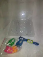 25Pcs Bobbins Transparent With Storage Case & Measuring Tape & Holders
