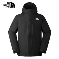 在飛比找PChome24h購物優惠-The North Face北面男款黑色防水透氣保暖連帽三合