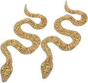 MUELODSIC 2pcs Snake Shaped Rhinestone Patch for DIY Clothing Shoes Hats and Bags Unique Rhinestone Applique Trim for Fashion Accessories and Wedding Dress Decoration