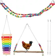 POPETPOP 1Set Funny Swing for Parrots Bird Perch Accessories to Keep Chickens Happy and Active Durable and Materials for Safe Playtime