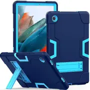 For Samsung Galaxy Tab A8 10.5 SM-X200 2021 Case, Kickstand Shockproof Heavy Duty Tough Protective Rugged Cover (Navy Blue)