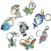 Australian Animals "Aussie Bling" Metal Keyring Kangaroo Koala Kookaburra