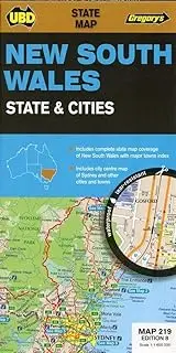 UBD Gregory's Lightweight And Compact NSW State And Cities Gregorys English Language Map