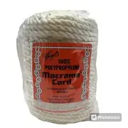 Hazel's 100% Polypropylene White Macrame Cord 3-Ply 210 Feet New!