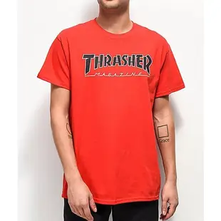 THRASHER OUTLINED TEE 紅色 短袖T恤 舊金山品牌