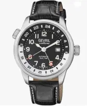NEW IN BOX W TAGS GEVRIL Men's 46009 Canal Street Swiss Automatic Mvt ETA Watch