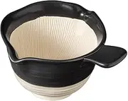 &NE NMT-370-BK Banko Pot, Natto Pot, Black, Hare and Kee, Width 5.7 x Depth 5.1 x Height 3.3 inches (14.5 x 13 x 8.5 cm), Made in Japan, Small Bowl, Microwave Safe, with Handle, Fluffy, Large