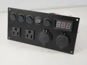Cllena Dual USB Charger Socket 4.2A + 12V Power Outlet + LED Voltmeter + Dual 15