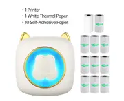 Mini Pocket Printer Portable Thermal Printer Wireless BT Connection 203DPI for Picture Label DIY Handcraft List Meno Notes Journal Receipt Paper Instant St