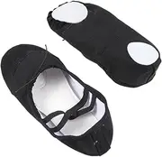 [MOBUTOFU] Ballet Shoes Boys and Girls Anti-Slip Dance Shoes Elastic Band Lightweight Canvas Shoes for Toddler Girls Boys Size 32 for Yoga Folk Modern Ballroom Jazz Dance Black