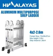 VIC Multi purpose Aluminium Alloy Folding Ladder Step Extension Scaffold 2.6M