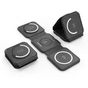 Choetech T588-F-CCBK 3-in-1 Foldable Fast Wireless Charger for i-Phone/Watch/Earphone