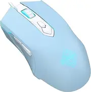 AJ52 Gaming Mouse Wired, 7 Programmable Buttons, Computer Mice with RGB LED Backlit, 200-4800 DPI Adjustable,for Windows/Mac OS/Linux (SkyBlue)