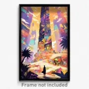 Art Poster - Square Oasis (Psychedelic Trippy Weird 11x17 Print)