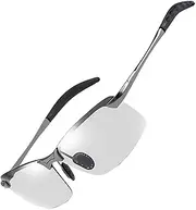 .Polarized Sunglasses | Color Changing Cycling Glasses | Non-Slip Design Polarised Sports Sunglasses | Photochromic for Fishing, Biking, Hiking, Driving, Grey, Refer to description
