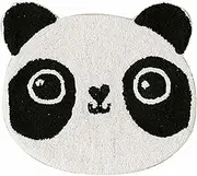 Cute Panda Face Shaped Cartoon Carpet Plush Area Rug Play Mat Shaggy Super Soft Round 1.8ft x 2.1ft / 21.7in x 24.8in
