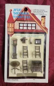 Vintage Mini Dollhouse Furniture 9 Piece Kitchen Set Tiny 1:48 Size Plastic (#5)
