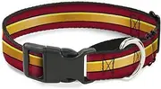Dog Collar Martingale The Flash Stripe Burgundy Gold 16 to 23 Inches 1.5 Inch Wide