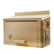Squirrel Nesting Box, Handcrafted Wood Winter Outdoor Shelter