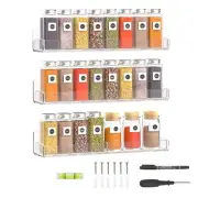 15 Inch Acrylic Spice Rack Wall Organizer Set of 3, Clear Acrylic Wall Shelf ...