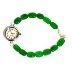 Vintage Women's Watch . Minimalist Wrist Watch, Green Onyx Watch