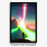 Pixel Art Poster - Deadly Aurora (8 Bit Psychedelic Trippy Video Game Print)