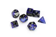 Polyhedral Dice - 7D Gemini Black Blue/Gold Set