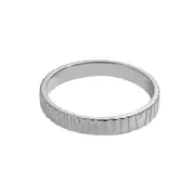 ANYCO Ring Minimalist Design 925 Sterling Silver Rhodium Plate Texture Rings for Daily Wear