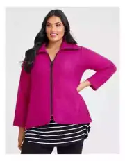 TAKING SHAPE Boiled Wool Jacket - sizes M (18-20) & XL (22-24) - RRP $299.95