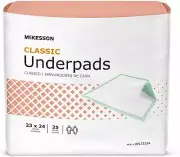 McKesson Lite Underpad, 23'' X 24'', Light Absorbency, Bag of 24