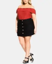 MSRP $75 City Chic Trendy Plus Size Mini Skort Black Size 16