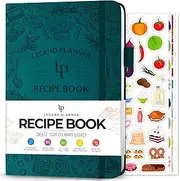 Legend Recipe Book – Blank Family Cookbook to Write In Your Own Recipes – Empty Cooking Journal – Personalized Cooking Notebook, Hardcover, A5, 58 Recipes In Total (Dark Teal)