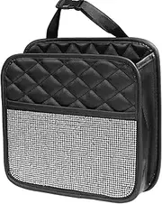 Car Seat Back Bag – Leather Seat Organizer, Auto Back Storage | 10.24x10.24x3.35 inches Multifunctional Travel Organizer, Luxury Vehicle Trash Container, Seat Bag During Road Trips