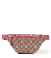 [Gucci Kids] Gucci Kids GG canvas printed faux leather belt bag One Size beige