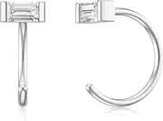 [SEVENWELL] 925 Sterling Silver Half Hoop Earrings for Women Tiny Open Huggie Cartilage Hoop Earring Hypoallergenic Minimalist Everyday Jewelry