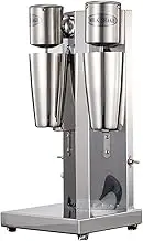 Double Heads Milkshake Mixer Maker Machine 2 Speed Electric Milkshake Maker Stainless Steel Drink Mixer Automatic Milk Shaker Machine Frappe Protein Shaker with Mixing Cup for Cafes/Shakes/Bars