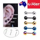 Surgical Steel Double Ball Barbell Earrings Stud Bar Helix Cartilage Labret Ring