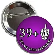 [Generic] It's My 40th Birthday Novelty Button Badge, Funny 40 Today Purple Pin, 2.25 Inches, Standard, Metal, no gemstone