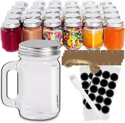 30 Pack Small Mason Jars, 1.5 Oz Mini Mason Jar Glasses with Lids & Handles Mini