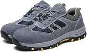 [WCXTY] Steel Toe Boots for Men,Fashion Breathable Safety Shoes for Men Composite Toe Lightweight,Anti-Colision Anti-Puncture Steel Toe Sneakers for Men Work,for Industrial (Color : Gray, Size : 7)