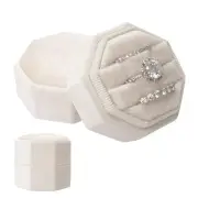 Velvet 3 Slots Jewelry Ring Box Vintage Octagon Ring Display Holder Gift