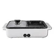 Wiuo 2 In 1 Electric Hot Pot Cooker Bbq 1400w Grill Multicooker Electric Bbq Grill Non Stick Plate Barbecue Pan Hot Pot 110v-220v white