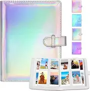 128 Pockets Mini Photo Album for Fujifilm Instax Mini Camera, Polaroid Snap,SocialMatic Instant Cameras,Illusion silver