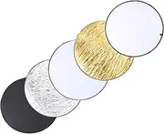 5 in 1 Light Reflector Handhold Gold Silver White Black Reflector with Storage Bag for Indoor Outdoor Portrait Photography