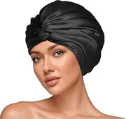AOOWU Satin Bonnet, Silk Sleep Bonnets for Women, Double Silk Layer Sleep Cap, Night Sleep Cap, Hair Bonnet for Bath, Hair Care Head Cover Hat for Women Girls Straight and Curly Hair
